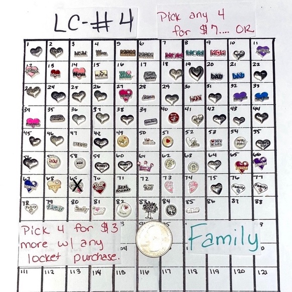 LC-#4 (4X) Family locket charms - Picture 2 of 8